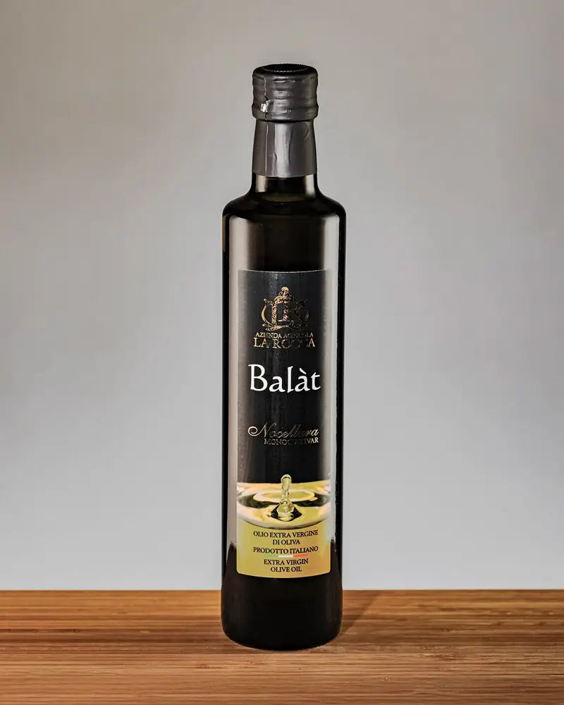 Flasche Balàt Nocellara Moncultivar Olio Extra Vergine di Olivas von La Rocca