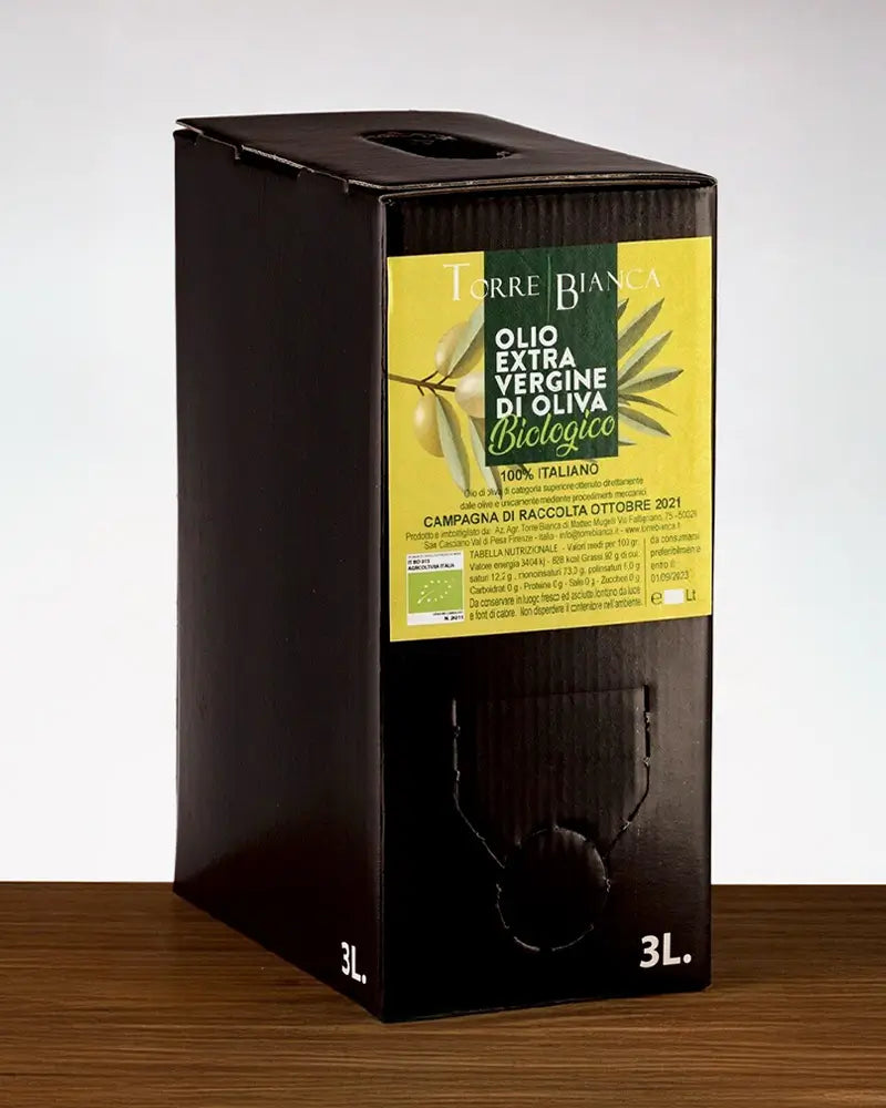Kiste Olio Extra Vergine di Oliva Biologico Blend von Torre Bianca